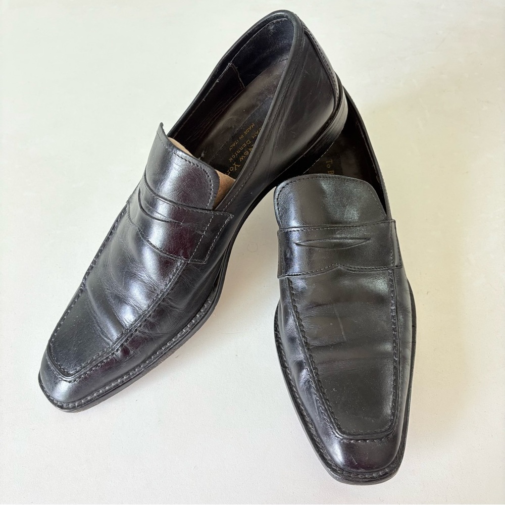 To Boot New York Adam Derrick Dress Penny Loafers Brown Leather Men’s Size 7.5